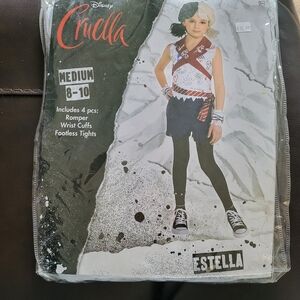 Chic Cruella Kids Costume Estella - Black, White, Red